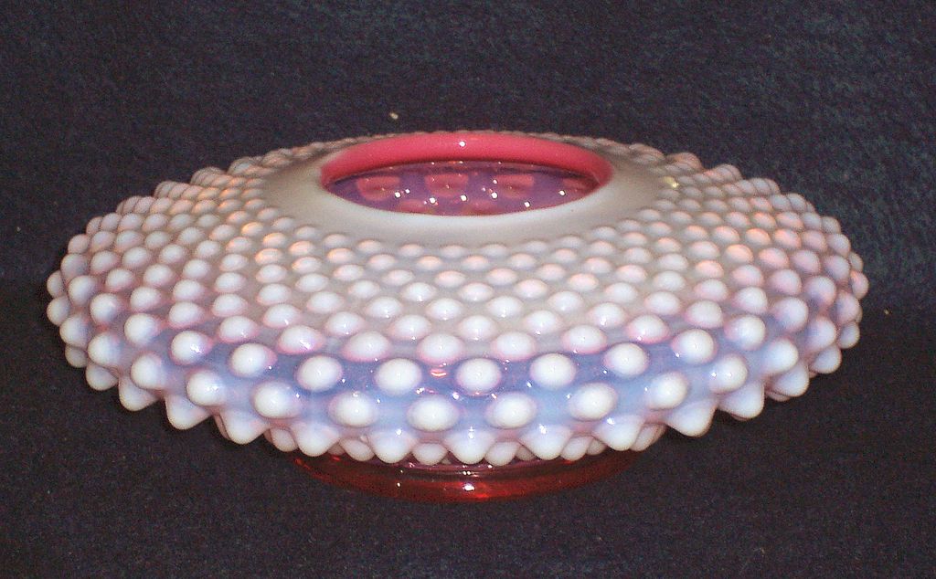 Fenton Cranberry Opalescent Hobnail Rose Bowl Fenton Cranberry Opalescent Hobnail Rose Bowl