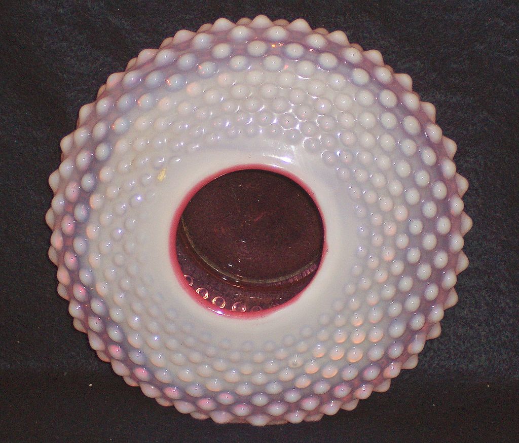 Fenton Cranberry Opalescent Hobnail Rose Bowl Fenton Cranberry Opalescent Hobnail Rose Bowl