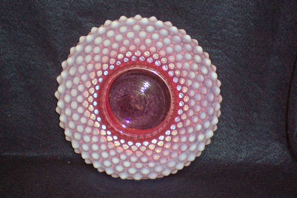 Fenton Cranberry Opalescent Hobnail Rose Bowl Fenton Cranberry Opalescent Hobnail Rose Bowl