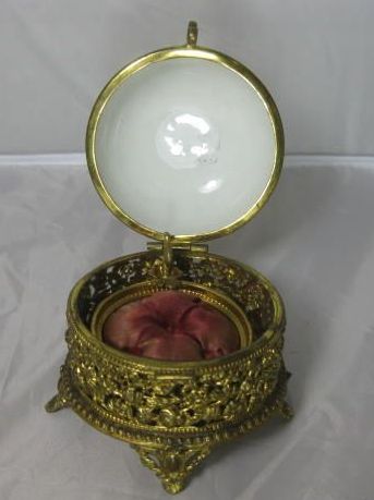 French Pocket Watch Holder with Porcelain lid French Pocket Watch Holder with Porcelain lid