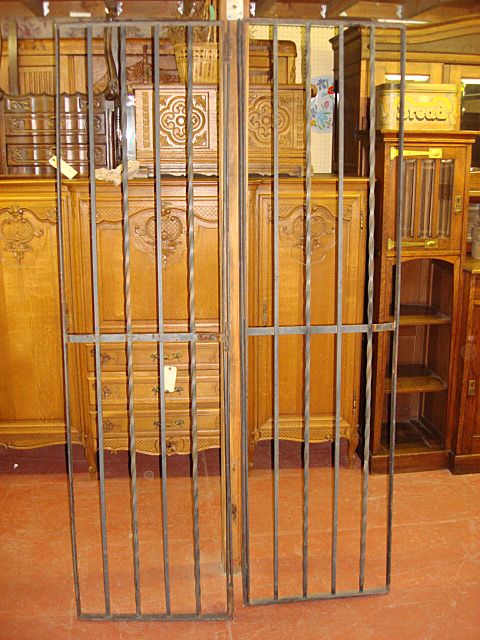 Pair of Hand Forged Wrought Iron American Hinged Doors Pair of Hand Forged Wrought Iron American Hinged Doors