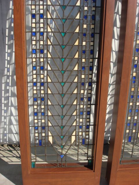 Antique Arts and Crafts Craftsman Stained Glass Leaded Glass Windows Door Panels Antique Arts and Crafts Craftsman Stained Glass Leaded Glass Windows Door Panels