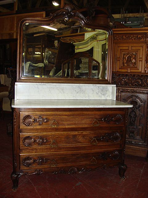 French Antique Louis XV Marble Top Dresser Washstand Commode French Antique Louis XV Marble Top Dresser Washstand Commode