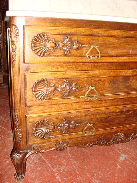 French Antique Louis XV Marble Top Dresser Washstand Commode French Antique Louis XV Marble Top Dresser Washstand Commode