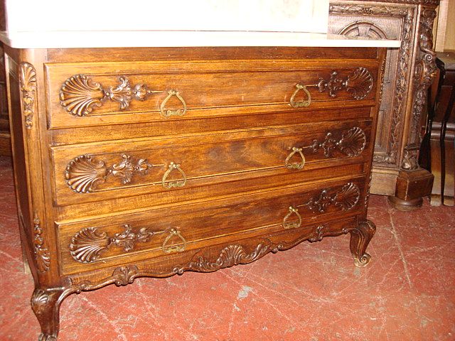 French Antique Louis XV Marble Top Dresser Washstand Commode French Antique Louis XV Marble Top Dresser Washstand Commode