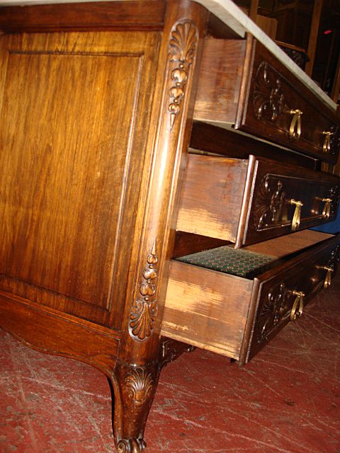 French Antique Louis XV Marble Top Dresser Washstand Commode French Antique Louis XV Marble Top Dresser Washstand Commode