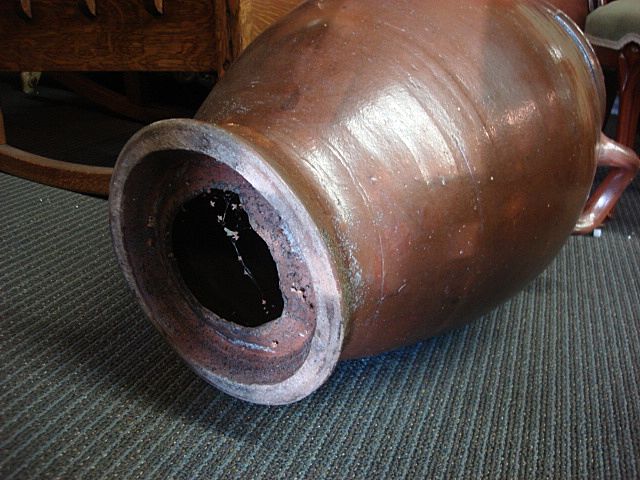 French Antique Large Salt Glaze Pot Planter Vase Original Stoneware French Antique Large Salt Glaze Pot Planter Vase Original Stoneware