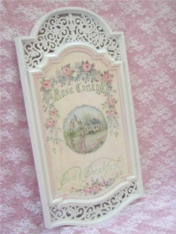 Ornate Lattice HP Rose Cottage B&B Sign Ornate Lattice HP Rose Cottage B&B Sign
