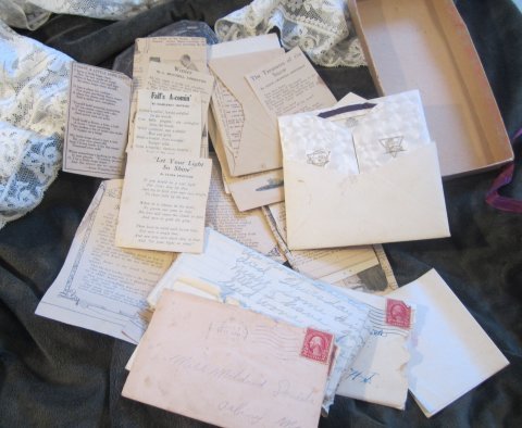 Vintage Lady Box Filled with 1920s Paper Ephemera Vintage Lady Box Filled with 1920s Paper Ephemera