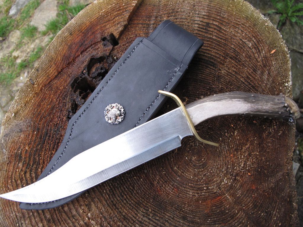 Great Bowie Knife 9 inch Blade and Stag Handle Great Bowie Knife 9 inch Blade and Stag Handle