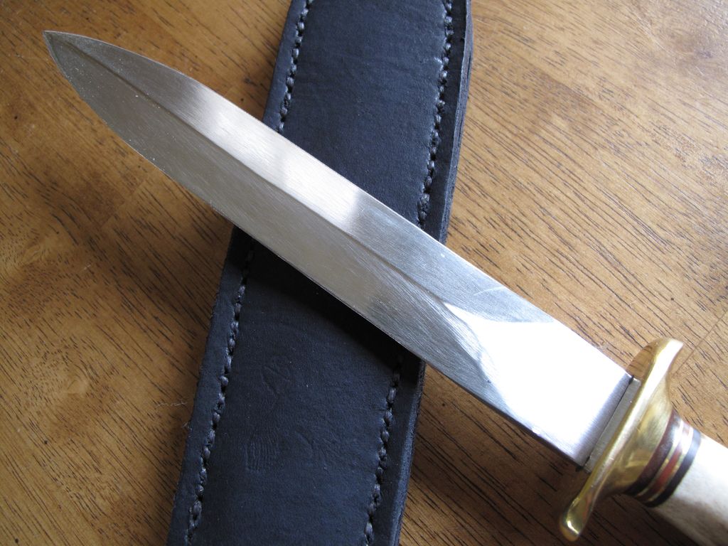 Hand Made Dagger with Gerber Blade and Stag Handle With Leather Sheath Hand Made Dagger with Gerber Blade and Stag Handle With Leather Sheath