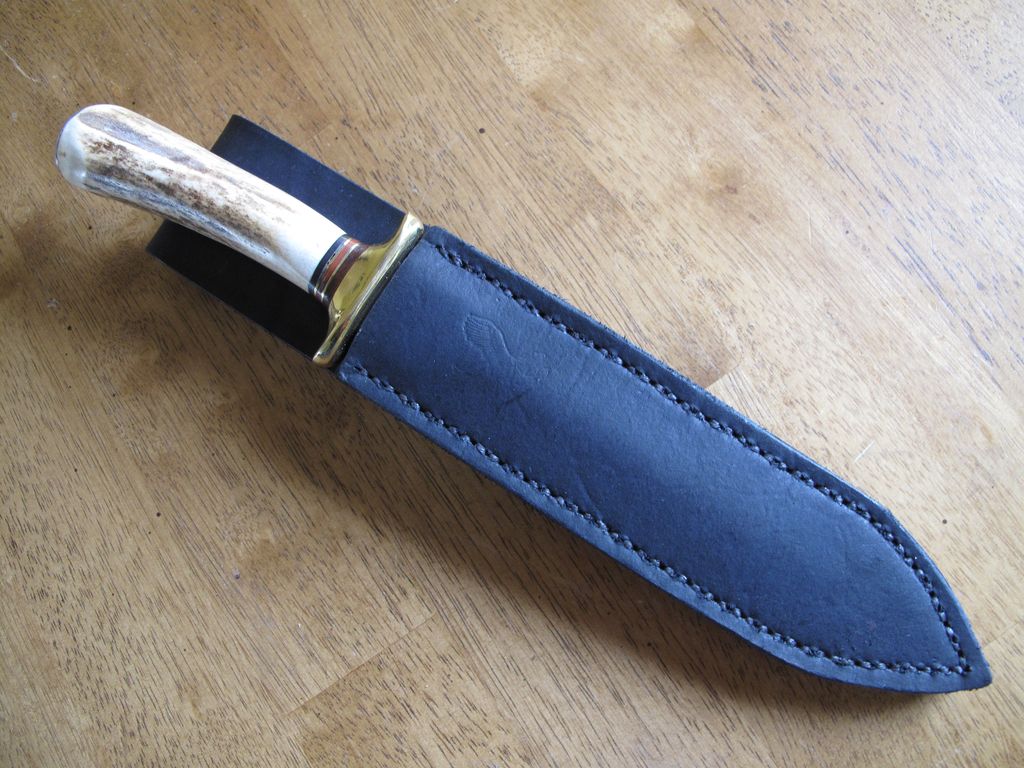 Hand Made Dagger with Gerber Blade and Stag Handle With Leather Sheath Hand Made Dagger with Gerber Blade and Stag Handle With Leather Sheath