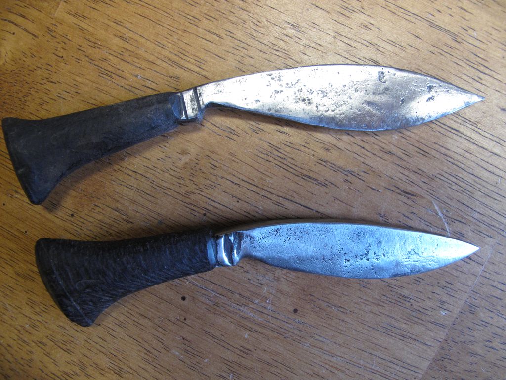 Antique Small Knife set From Nepal Used with a Gurkha Kukri Knife Antique Small Knife set From Nepal Used with a Gurkha Kukri Knife