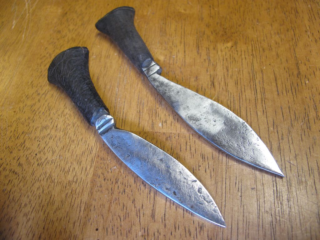 Antique Small Knife set From Nepal Used with a Gurkha Kukri Knife Antique Small Knife set From Nepal Used with a Gurkha Kukri Knife
