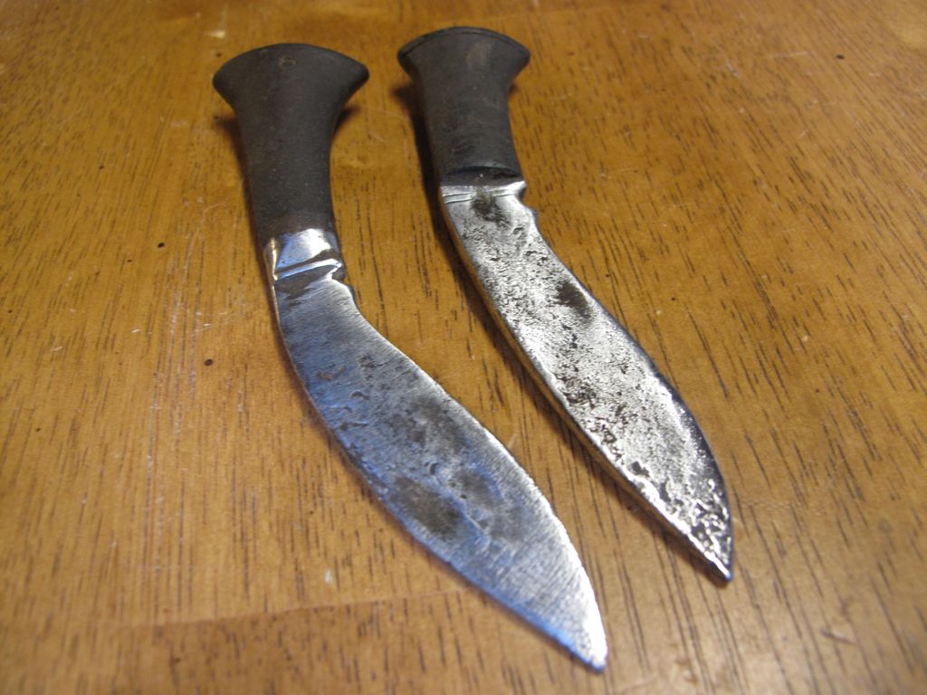 Antique Small Knife Set From Nepal Used with a Gurkha Kukri Knife Antique Small Knife Set From Nepal Used with a Gurkha Kukri Knife