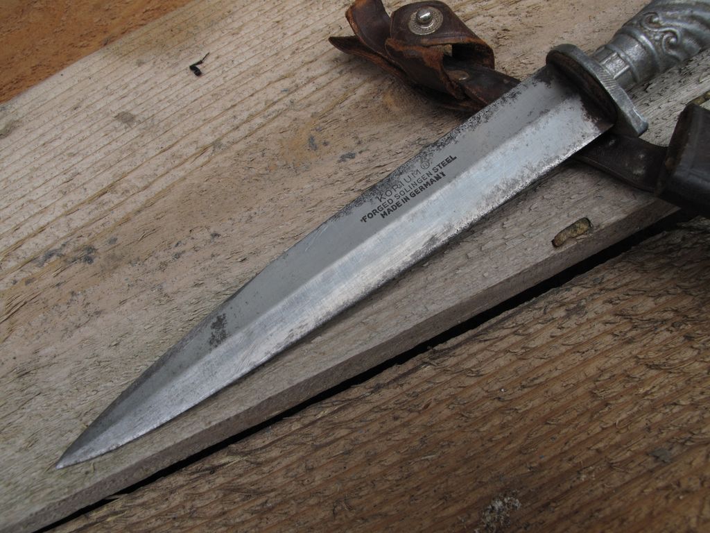 Old German Solingen Korium Dagger With Metal Claw Handle Old German Solingen Korium Dagger With Metal Claw Handle