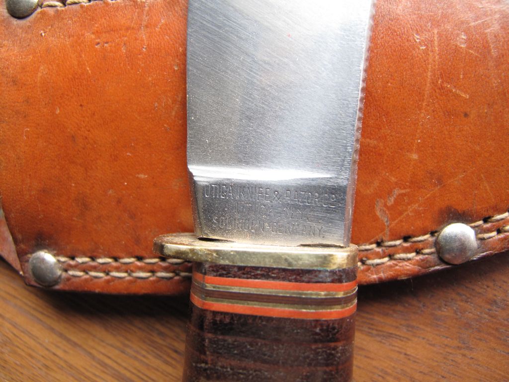 Very Fine German Solingen Made Utica Knife and Razor Co. Hunting Knife Very Fine German Solingen Made Utica Knife and Razor Co. Hunting Knife