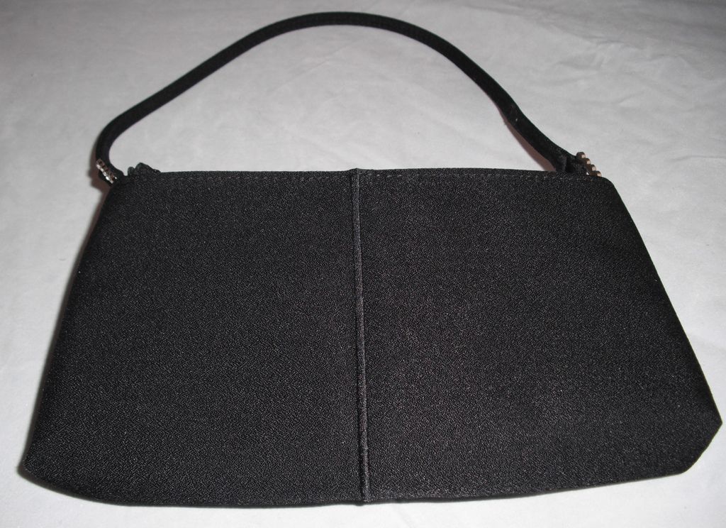 Black Evening Bag with Rhinestone Pin Black Evening Bag with Rhinestone Pin