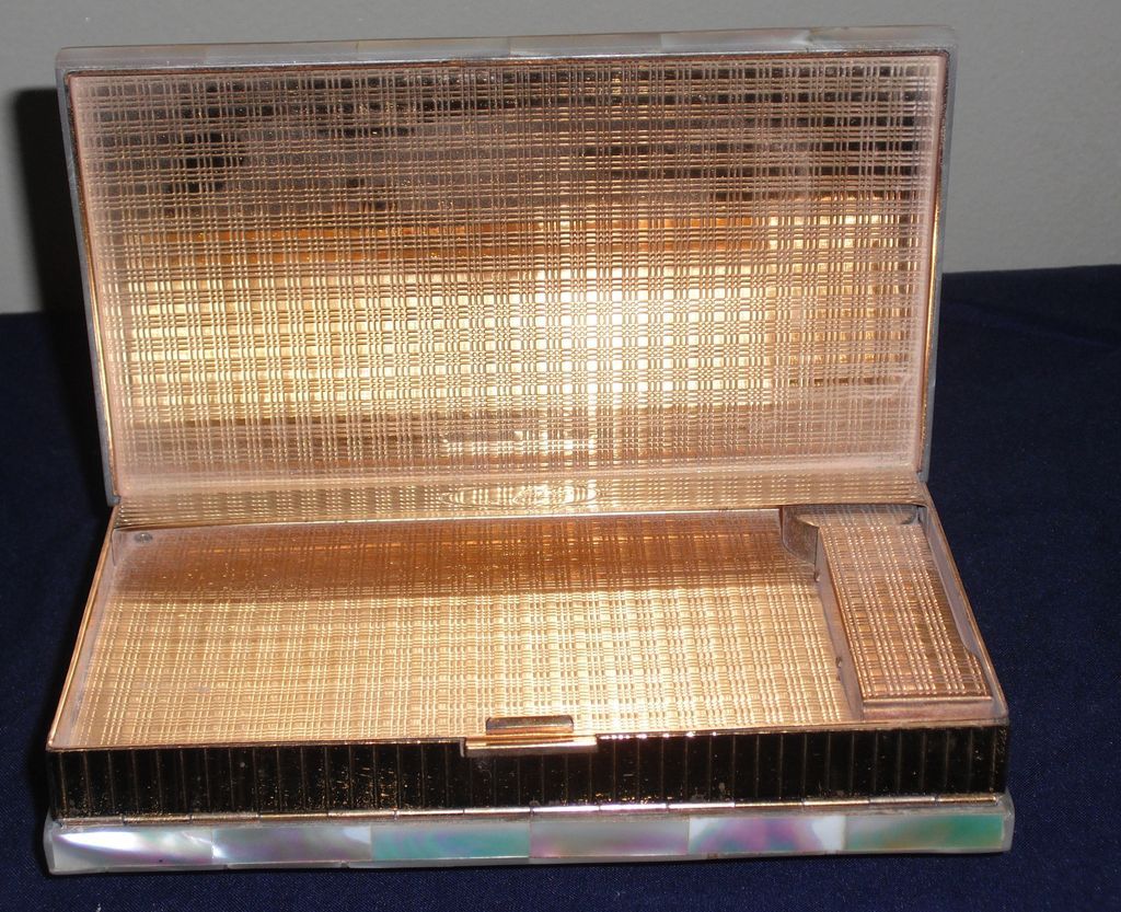 Mother of Pearl Minaudiere with Aqua Rhinestones Mother of Pearl Minaudiere with Aqua Rhinestones