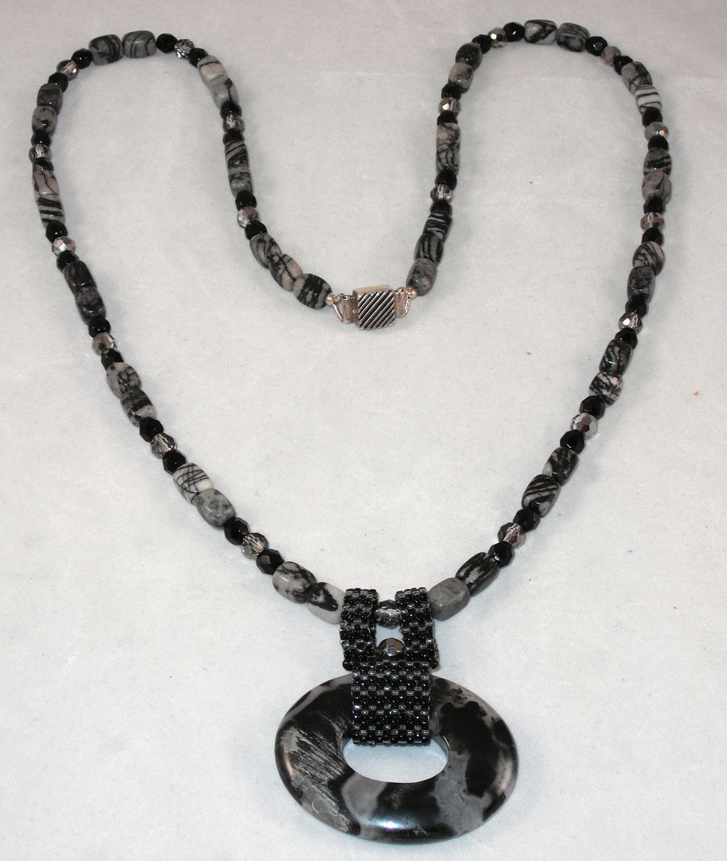 Picasso Jasper (Grey/Black Stone) Necklace Picasso Jasper (Grey/Black Stone) Necklace