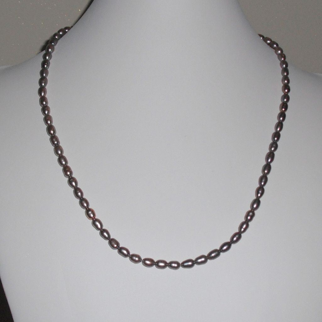 Taupe Cultured Freshwater Pearl Necklace - 21.5" Taupe Cultured Freshwater Pearl Necklace - 21.5"