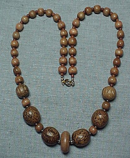 Medium Brown Wooden Bead Necklace Medium Brown Wooden Bead Necklace