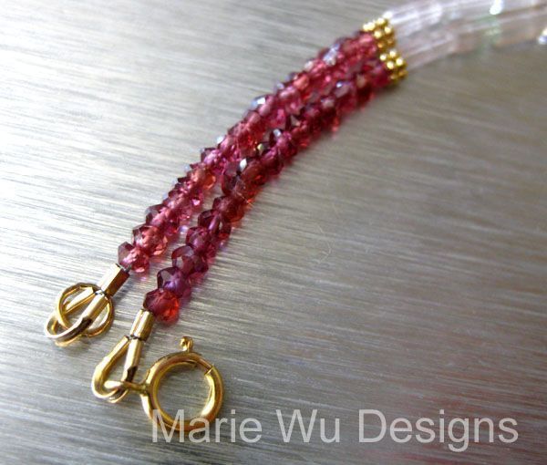Natural Bi Color-Pink Green Tourmaline Crystals-14k Solid Gold Necklace Natural Bi Color-Pink Green Tourmaline Crystals-14k Solid Gold Necklace