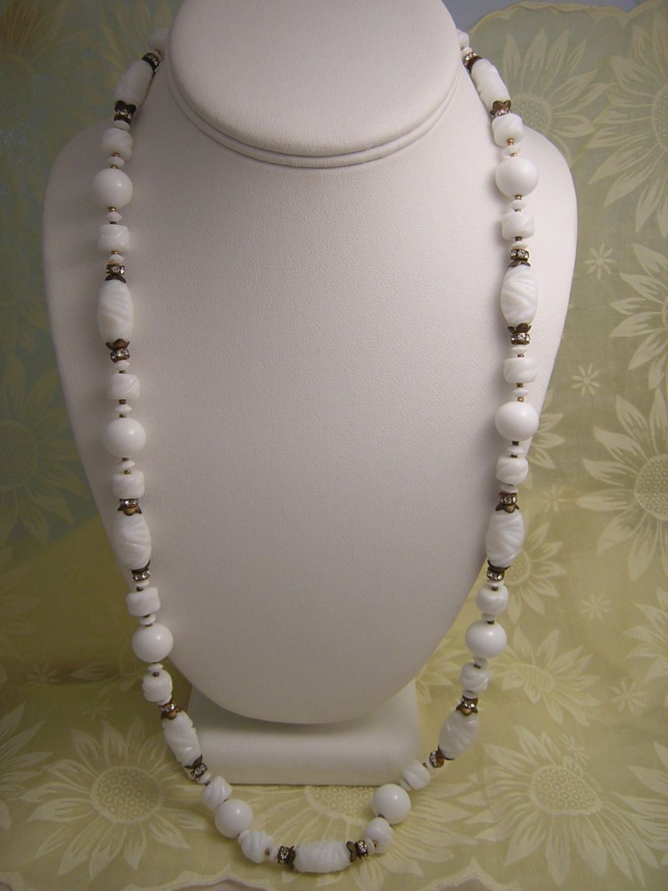 Signed Vintage Miriam Haskell Art Glass Necklace & Bracelet Signed Vintage Miriam Haskell Art Glass Necklace & Bracelet