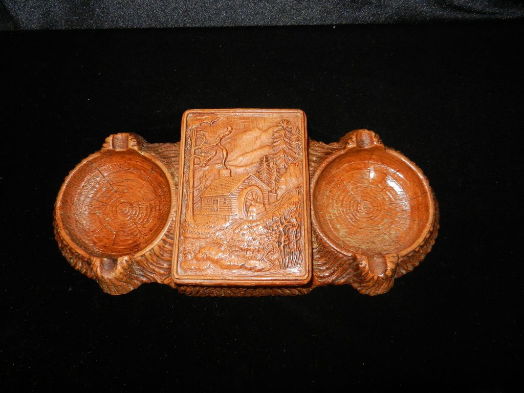 Vintage Styrowood Ashtray and Cigarette Holder Vintage Styrowood Ashtray and Cigarette Holder