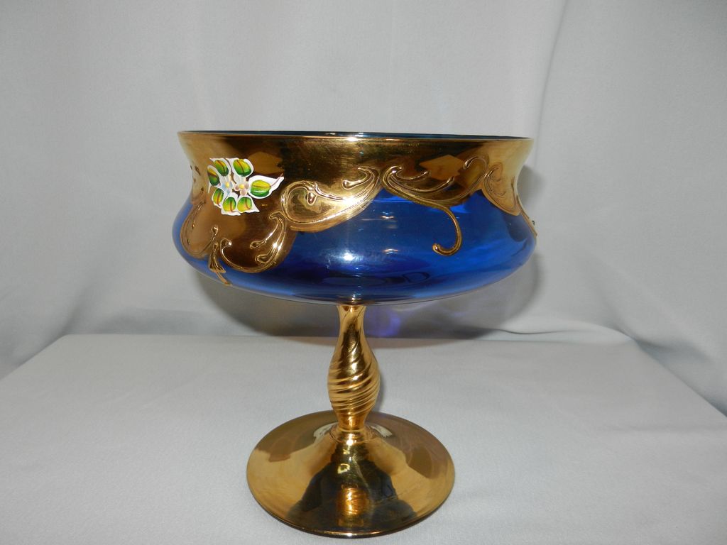 Vintage Moser Blue Compote Vintage Moser Blue Compote