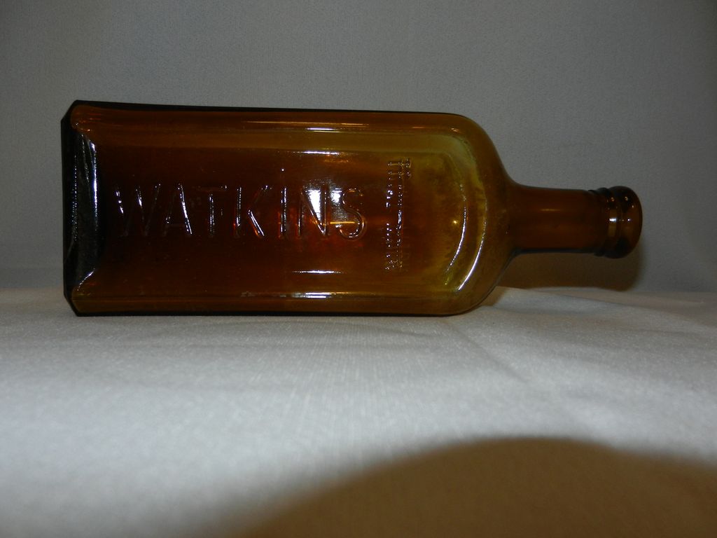 Vintage Embossed Amber Watkins Cork Top Extract or Medicine Bottle Vintage Embossed Amber Watkins Cork Top Extract or Medicine Bottle