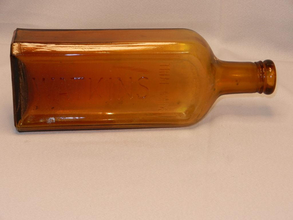 Vintage Embossed Amber Watkins Cork Top Extract or Medicine Bottle Vintage Embossed Amber Watkins Cork Top Extract or Medicine Bottle