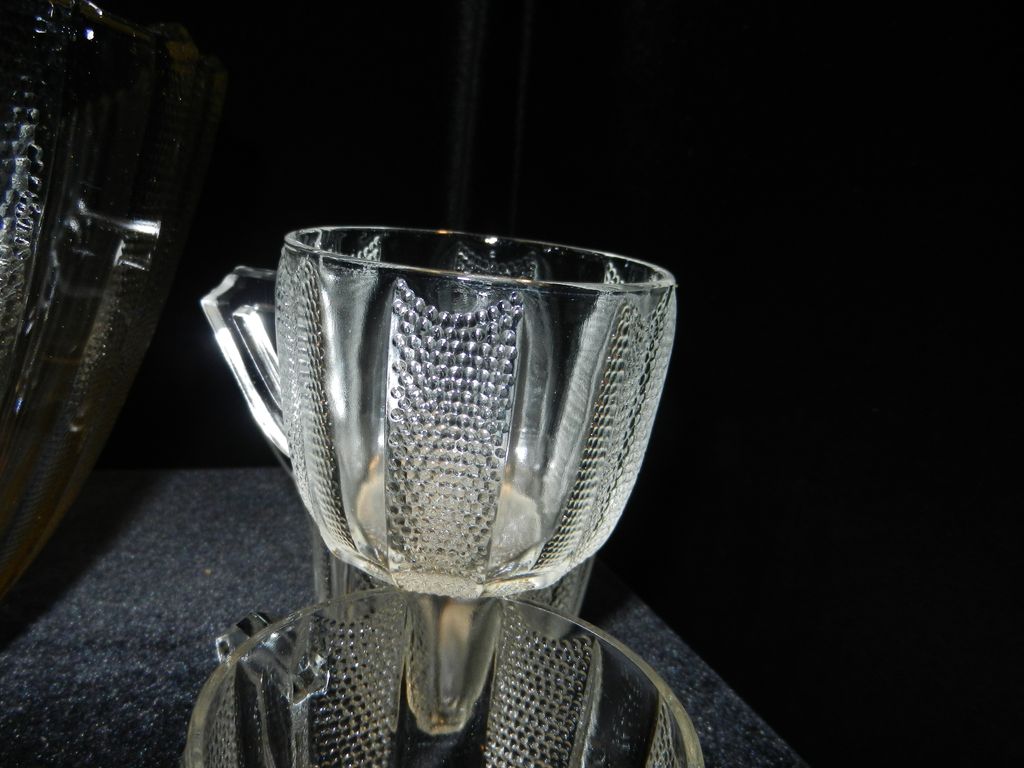Vintage Dewdrop Punch Bowl and Cups by Jeanette Glass Vintage Dewdrop Punch Bowl and Cups by Jeanette Glass