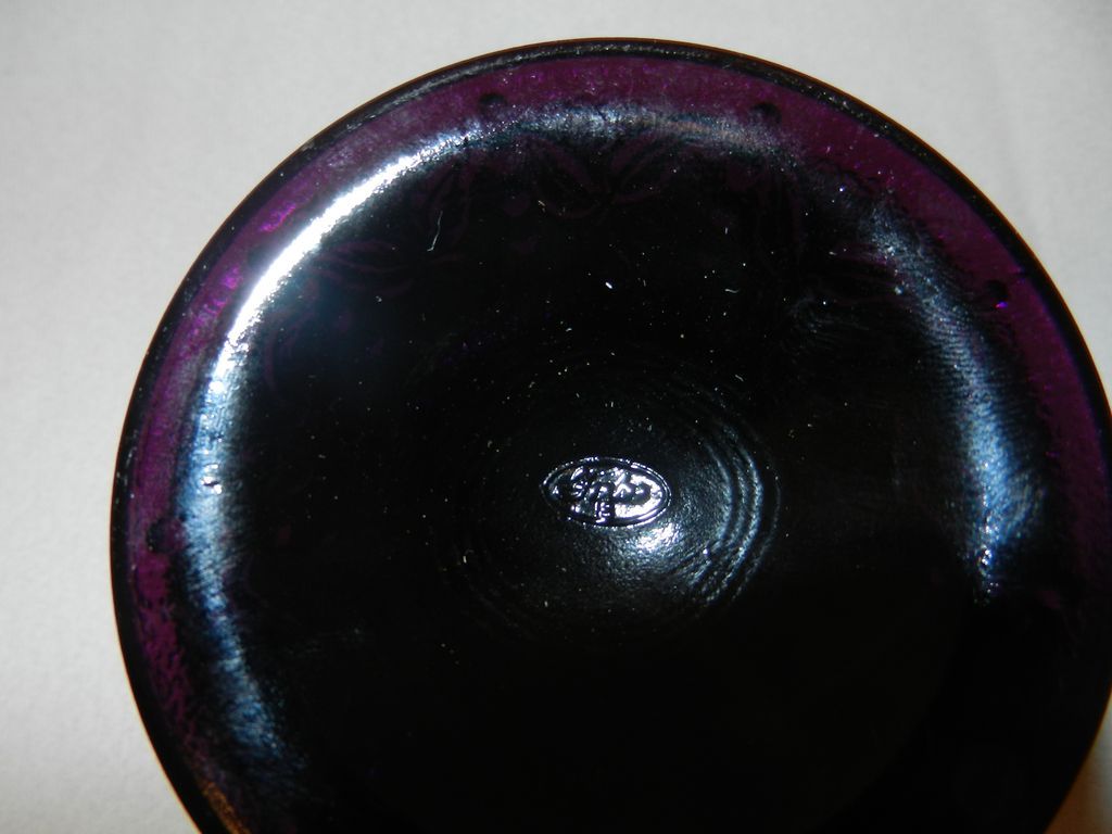 Vintage Fenton Black Amethyst Daisy Footed Rose Bowl Vintage Fenton Black Amethyst Daisy Footed Rose Bowl