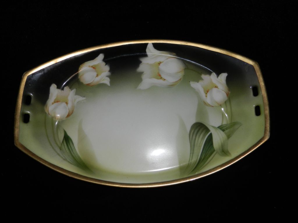 Vintage Hand Painted Porcelain Celery Dish Vintage Hand Painted Porcelain Celery Dish