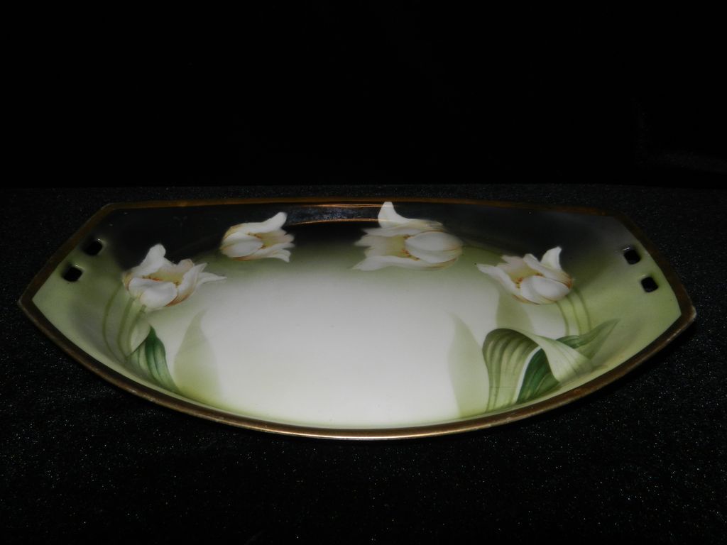 Vintage Hand Painted Porcelain Celery Dish Vintage Hand Painted Porcelain Celery Dish