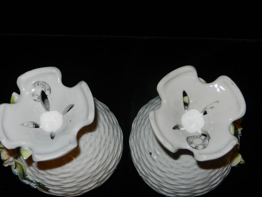 Vintage German Small Decorated Porcelain Compote or Dish Vintage German Small Decorated Porcelain Compote or Dish