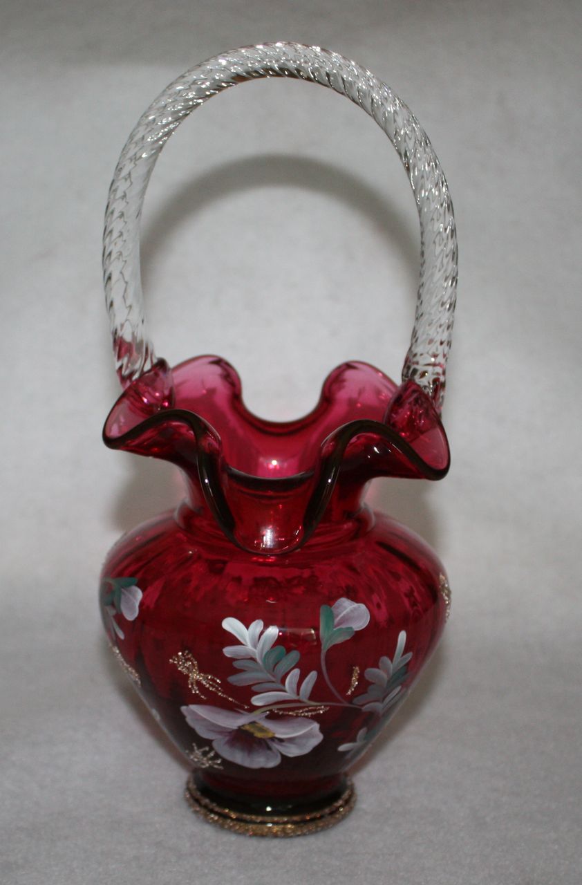Cranberry Fenton "The Glass Legacy Collection" Signed and handpainted Cranberry Fenton "The Glass Legacy Collection" Signed and handpainted