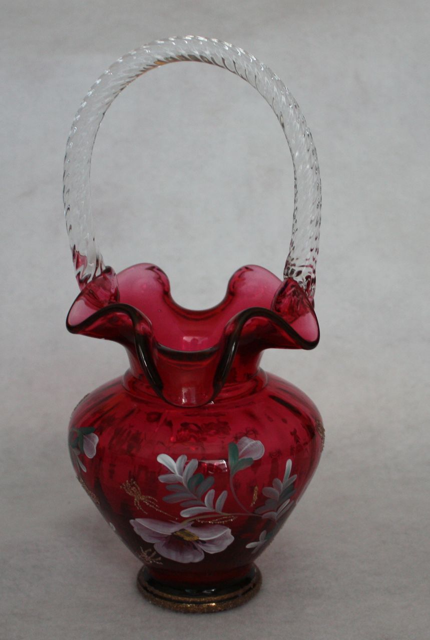 Cranberry Fenton "The Glass Legacy Collection" Signed and handpainted Cranberry Fenton "The Glass Legacy Collection" Signed and handpainted