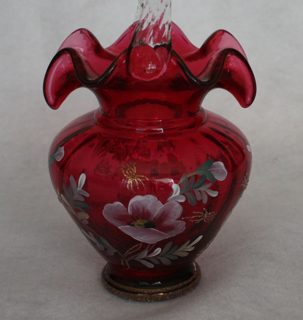 Cranberry Fenton "The Glass Legacy Collection" Signed and handpainted Cranberry Fenton "The Glass Legacy Collection" Signed and handpainted