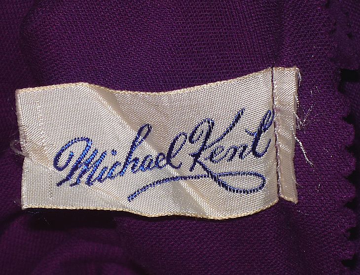 1950s Michael Kent and Printzess Fashion Purple Velvet Cocktail Dress 1950s Michael Kent and Printzess Fashion Purple Velvet Cocktail Dress