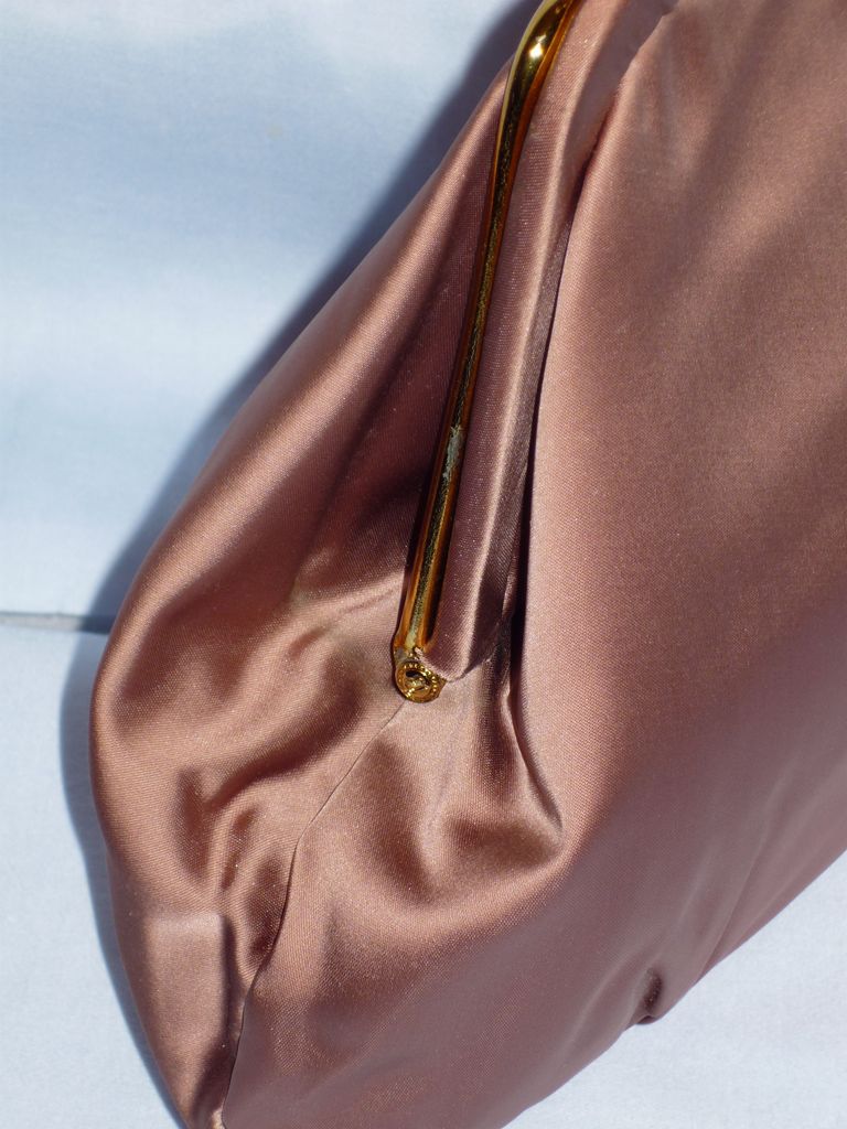 Vintage 1960s JR Cocoa Brown Satin Evening Purse Vintage 1960s JR Cocoa Brown Satin Evening Purse