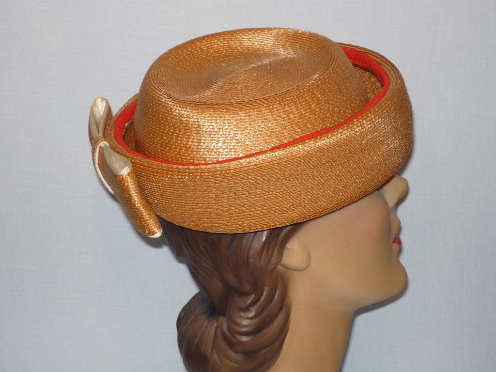 Vintage 1960s Lilly Dache Debs Woven Straw Hat Vintage 1960s Lilly Dache Debs Woven Straw Hat