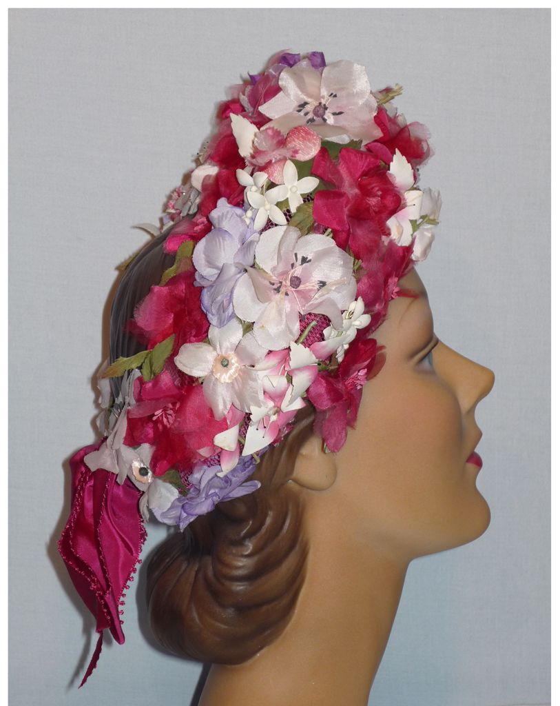 1960s Sally Victor Headlines Halo of Flowers Hat 1960s Sally Victor Headlines Halo of Flowers Hat