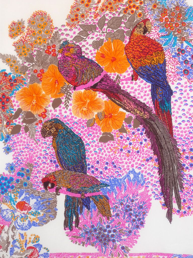 Christian Dior Brilliant and Exotic Silk Scarf Made in France Christian Dior Brilliant and Exotic Silk Scarf Made in France