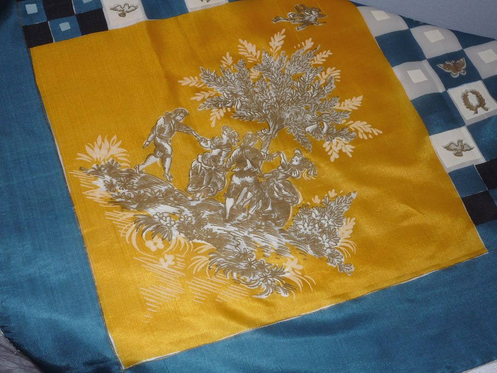 Vintage 1950s-Early 1960s Kimball Silk Scarf Signed by Simone Vintage 1950s-Early 1960s Kimball Silk Scarf Signed by Simone