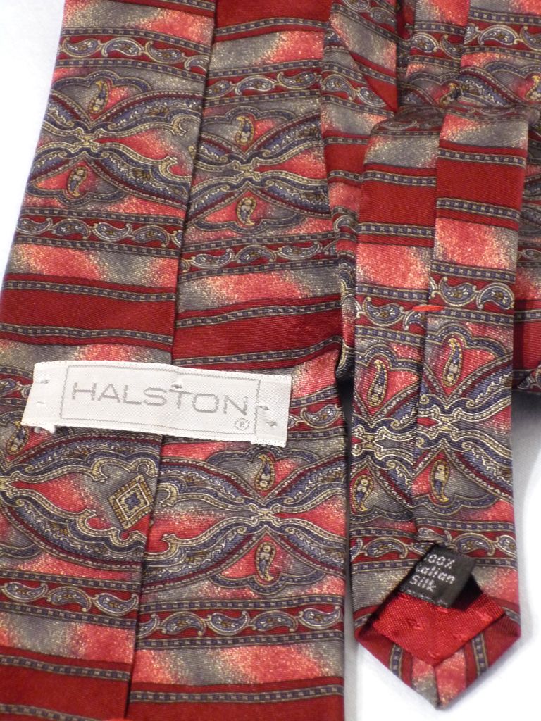 Halston Paisley Silk Tie Halston Paisley Silk Tie