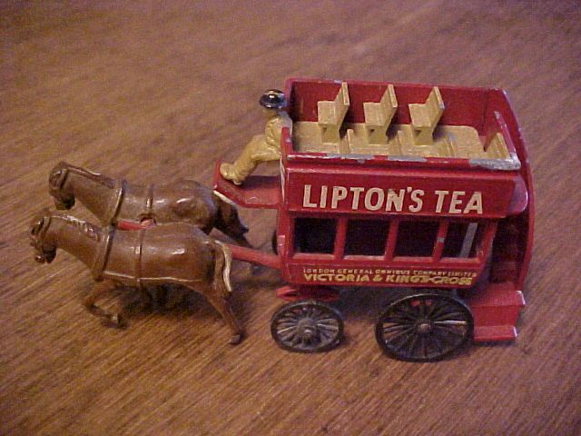 Lipton's Tea Diecast Toy Horse Drawn Bus Wagon - Lesney - Matchbox Lipton's Tea Diecast Toy Horse Drawn Bus Wagon - Lesney - Matchbox