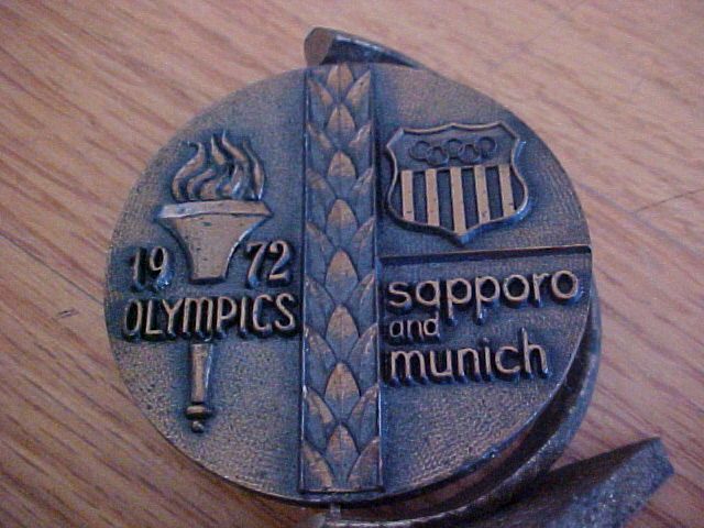 1972 Olympics Contributor Revolving Brass Medallion Historic Paperweight - Balfour 1972 Olympics Contributor Revolving Brass Medallion Historic Paperweight - Balfour