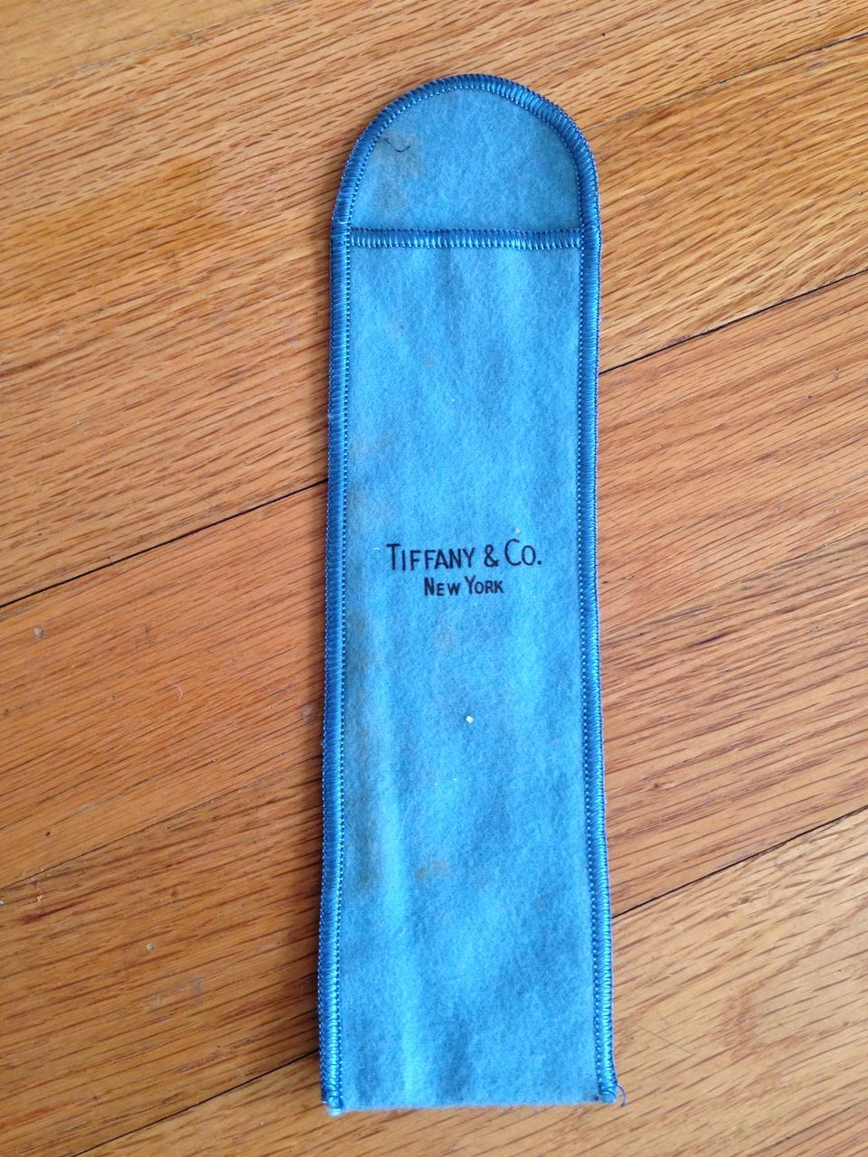 Tiffany  Co. New York Vintage Sterling Silverware Blue Soft Cloth Bag